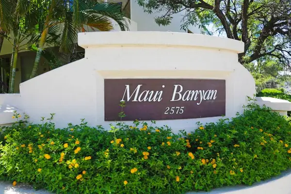 Welcome to Maui Banyan surrounded by colorful tropical landscaping