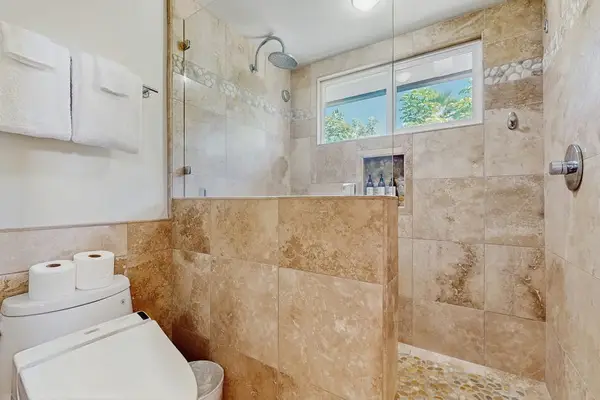 Walk In Rain Shower With Natural Stone