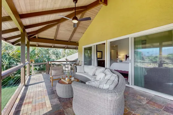Enjoy meals or just a relaxing evening in,  on the furnished deck while taking in peaceful mountain views.