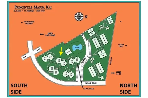 Resort site map showing building locations and amenities