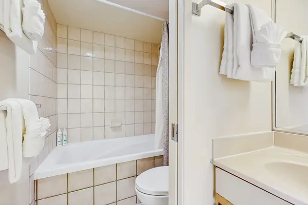 Full bathroom with a convenient tub and shower