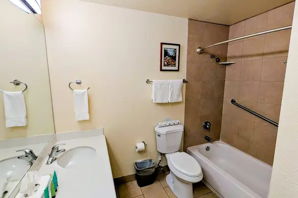 Full bathroom with a bathtub for a relaxing soak