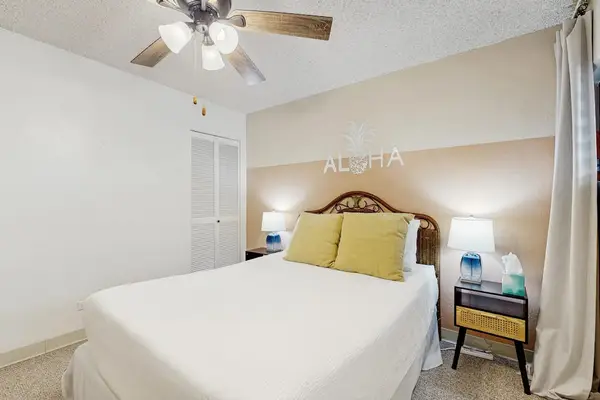 Alternate View of Bedroom featuring Bed, Nightstand & Ceiling Fan