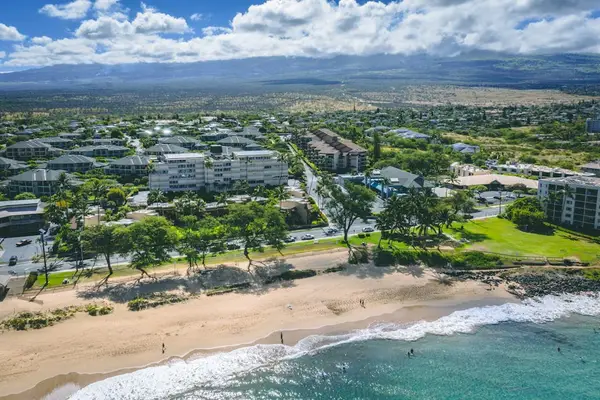 Aerial View of Beachfront Resort Complex and Coastal Landscape