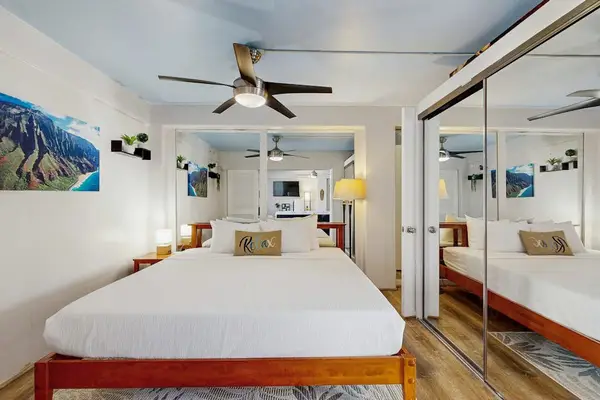 Relax and enjoy a restful night’s sleep in a comfortable king-size bed designed for your comfort.