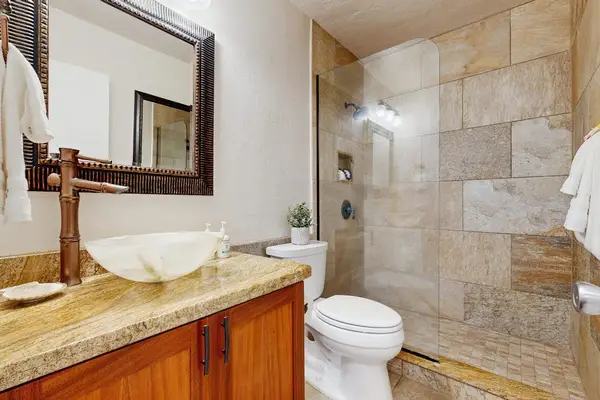 Chic Contemporary Vessel Sink Accents A Bright Clean Bathroom