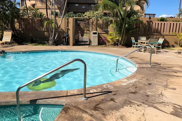 Sparkling Resort Pool Beneath Sunny Skies