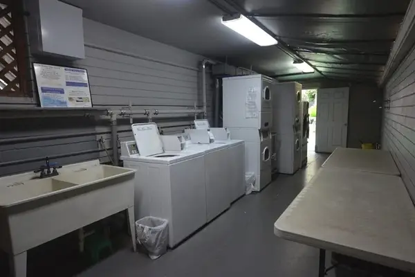 Enjoy the convenience of a shared laundry area with washer and dryer facilities available for guests.