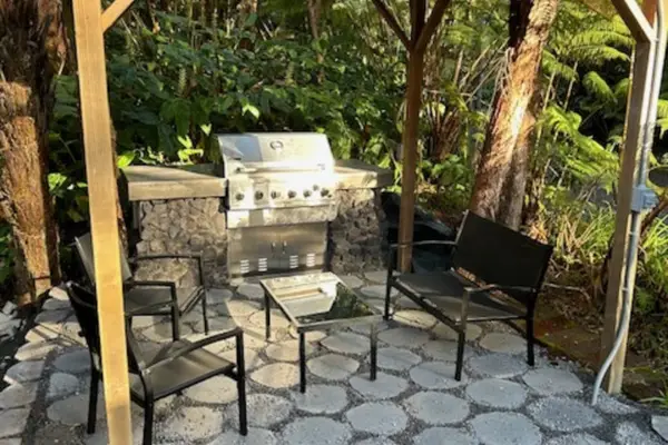 Sit outside and enjoy a glass of wine while you cook on your gas grill.