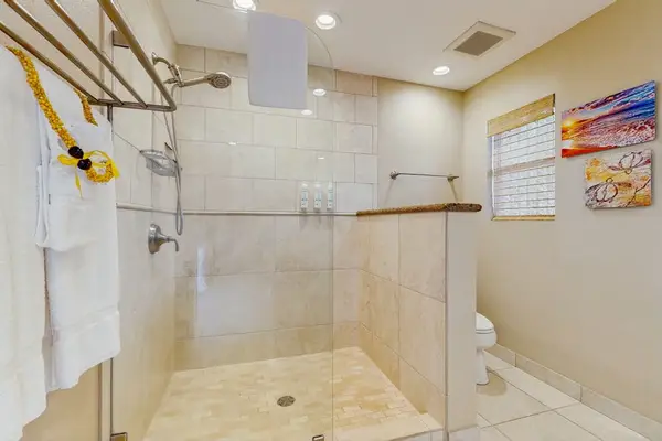 Master ensuite bathroom with large walk-in shower.