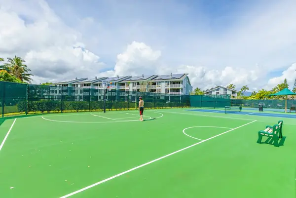 Tennis court provides fun throughout your vacation