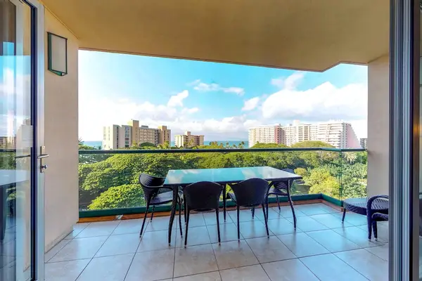 Wake up to stunning city and ocean views from your private lanai at Honua Kai. A peaceful retreat with unforgettable scenery.