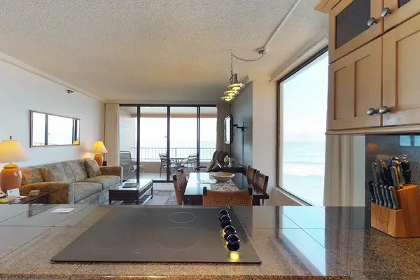 Modern Coastal Kitchen With Ocean Backdrop