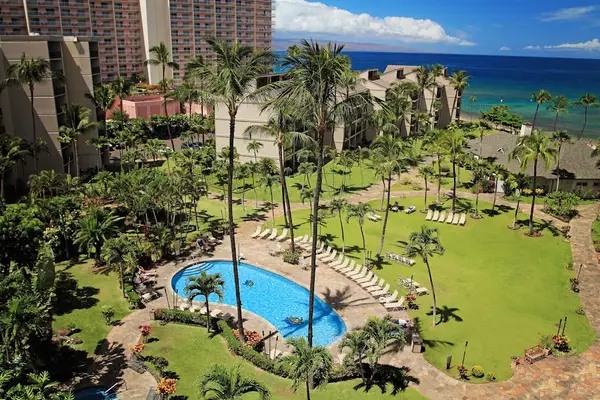 Aerial Views Of Oceanfront Resort Paradise