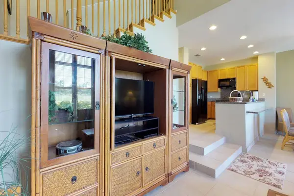 Wooden Media Entertainment Center & Kitchen Transition