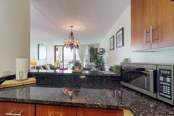 Spacious kitchen counter perfect for preparing meals