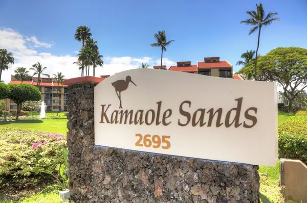Welcome to Kamaole Sands surrounded by tropical landscaping