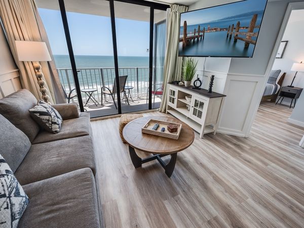 Beautifully Decorated Living Room with Direct Oceanfront Views!