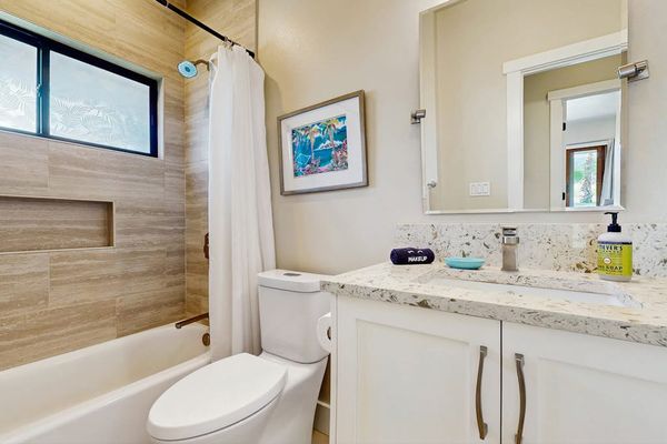 Full Guest Bathroom with Modern Vanity & Tub/Shower Combo
