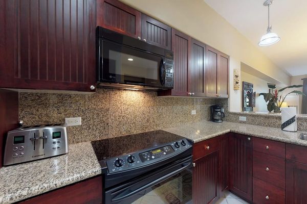 Fully equipped kitchen with modern appliances