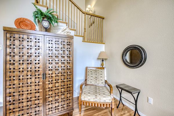Welcoming entryway with elegant island décor