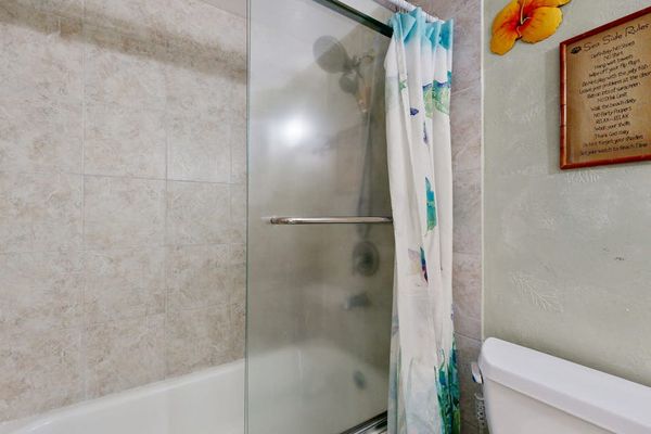 Shower with glass door
