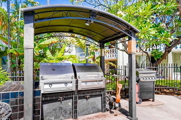 Covered BBQ pavilion for cookouts