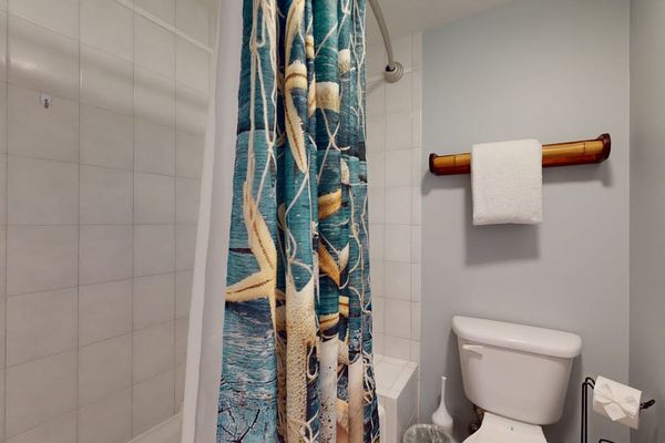 Bright Bathroom With Shower And Tub