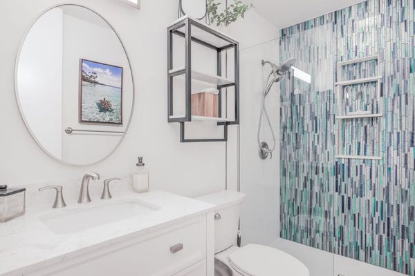 Spa Inspired Bathroom With Designer Tile Shower