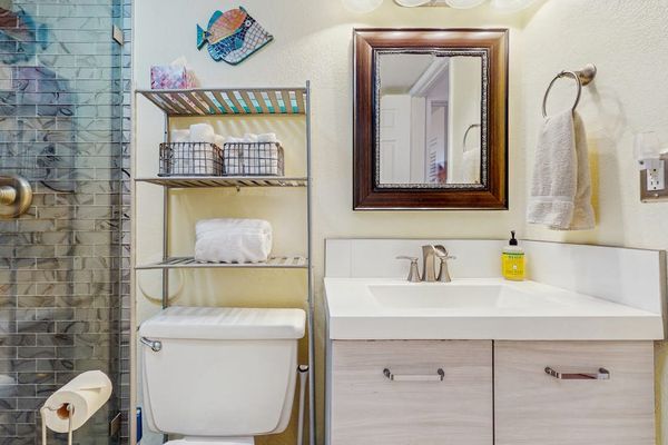Bright Bathroom With Walk-In Shower