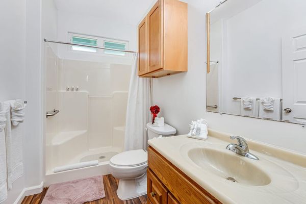 Full bathroom with walk-in shower