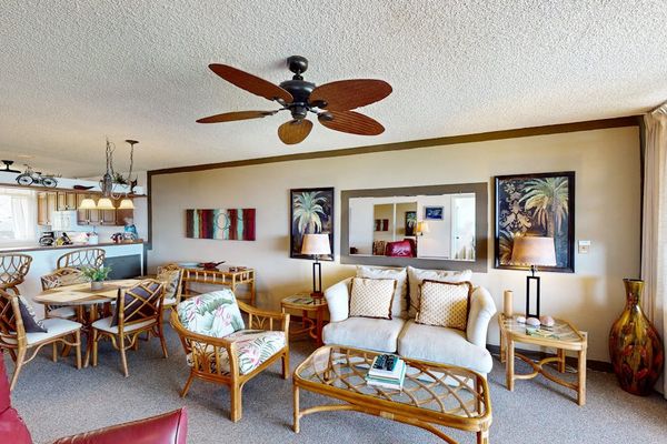 Spacious Living Room With Island Charm