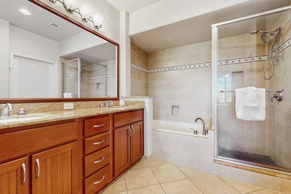 Primary bathroom with a walk-in shower