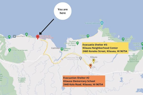 Area map identifies nearby roads, landmarks, and important property directions