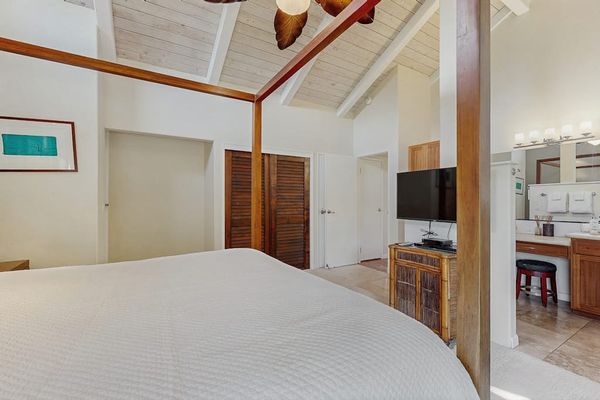 Peaceful Primary Suite With Vaulted Ceilings