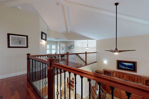 Loft open to the living room below, allowing for that spacious feel.