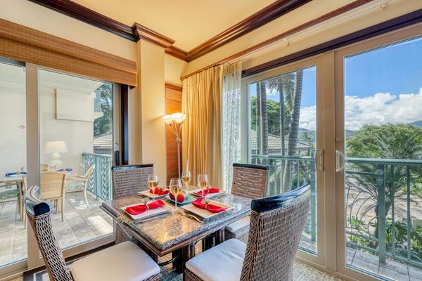 Dining Table Set with Scenic Outdoor Views