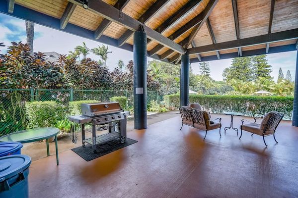 Covered Open-Air Pavilion with Stainless Steel BBQ Grill & Lounge Seating