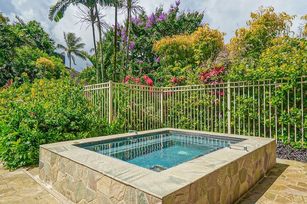 Relaxing hot tub nestled in a lush garden