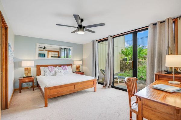 Large bedroom with natural lighting