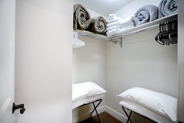 Spacious walk-in closet.