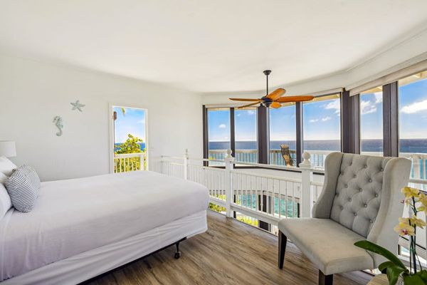 Loft area with a queen bed.
