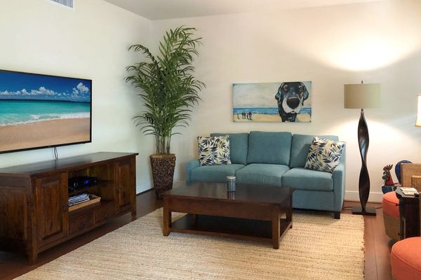 Bright Living Space With Island Charm