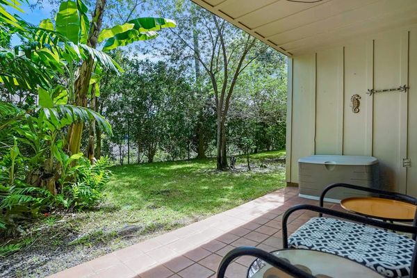 Backyard with lawn for spending time outdoors