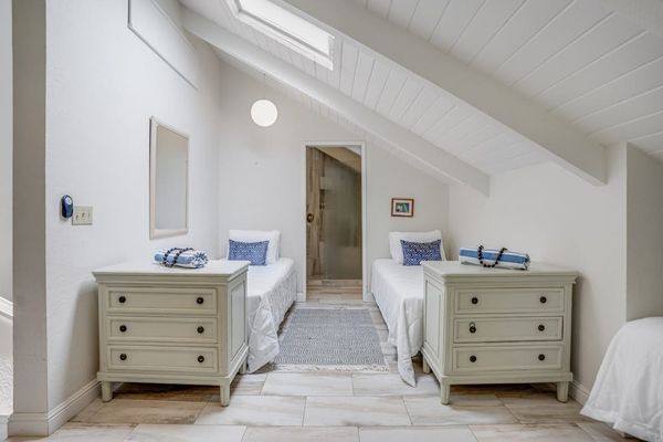 Spacious loft bedroom perfect for family or friends.