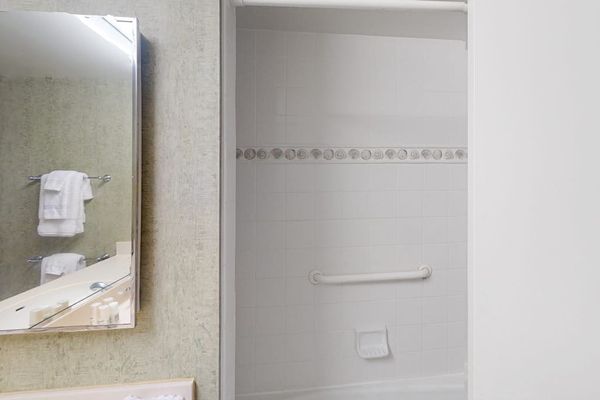 Refresh comfortably in this clean shower after sunny island adventures