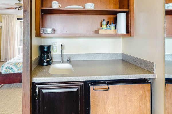 Convenient coffee station keeps your favorite morning drinks within reach