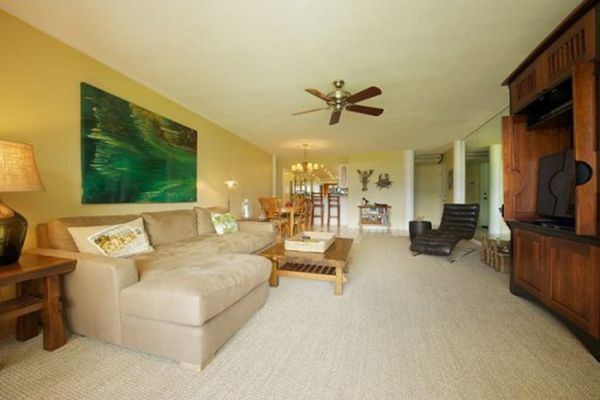 Bright living room offers plenty of space for relaxing together