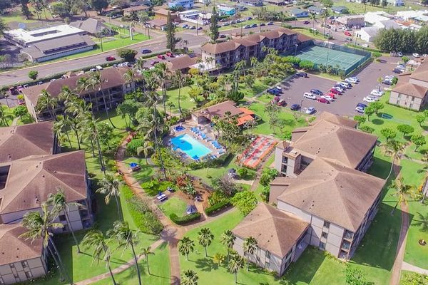 Aerial View Of A Lush Tropical Resort