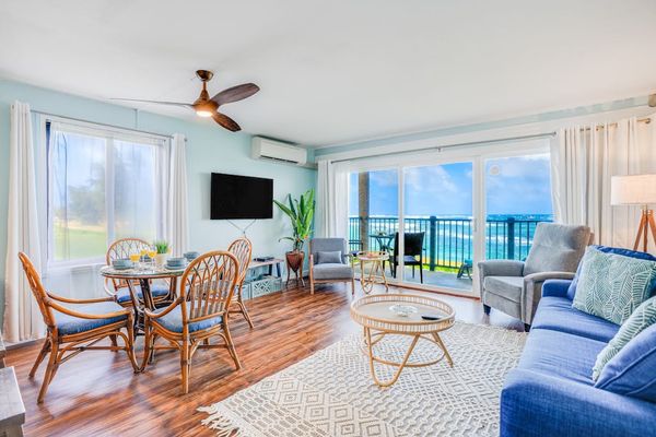 Airy Living Room With Oceanfront Views